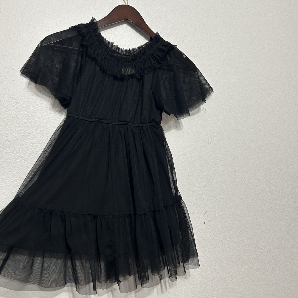 ThereAbouts Black Tiered Long Dress Girls Size 6/6X Party Funeral - Picture 2 of 7